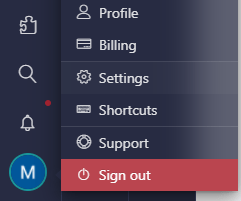 sign out Unified Workspace