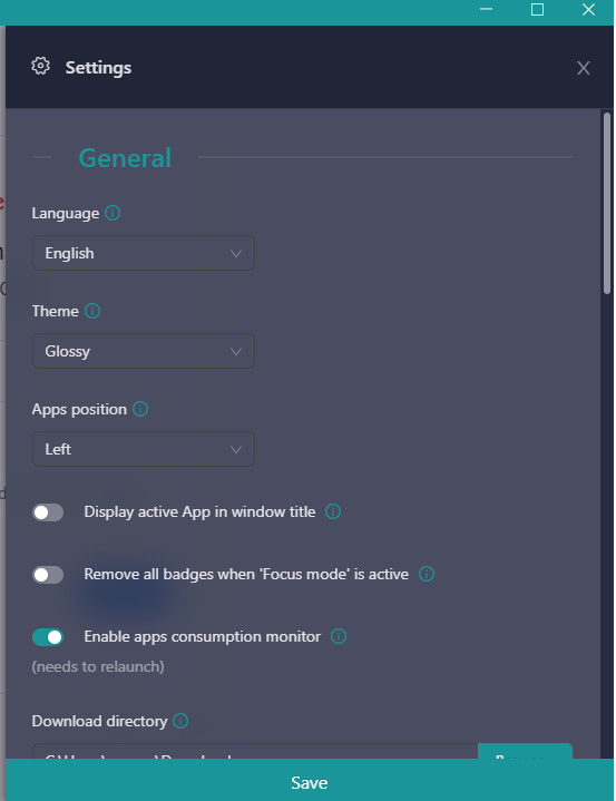 settings Unified Workspace