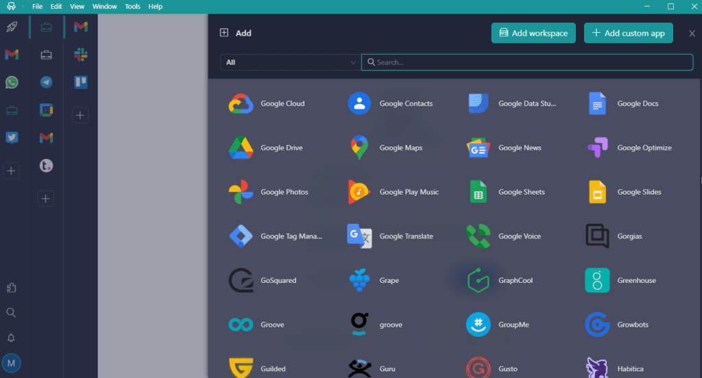 cp add Unified Workspace applications