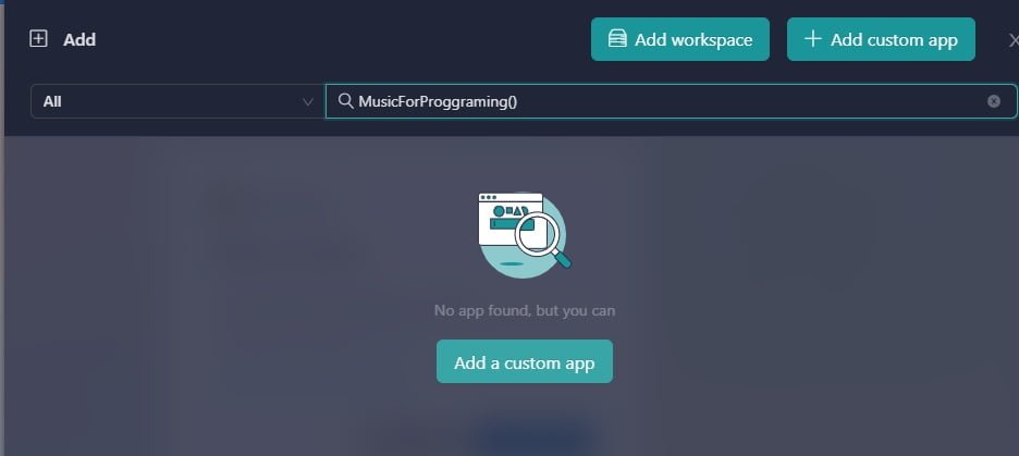 add applications Unified Workspace 4