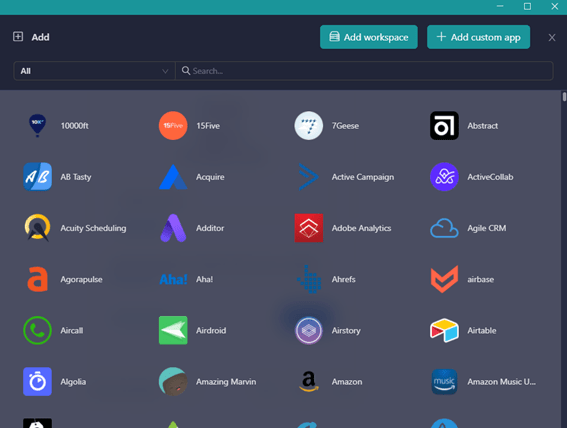 Unified Workspace Workspace