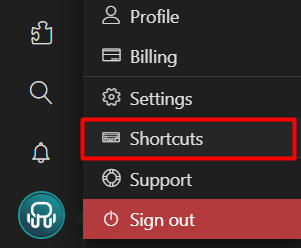 Unified Workspace Shortcuts