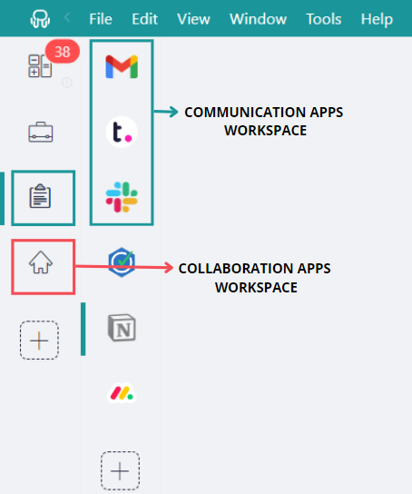 Unified Workspace workspaces - How to manage multiple communication apps