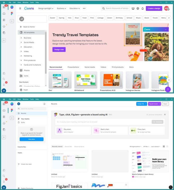 canva and figma in Unified Workspace