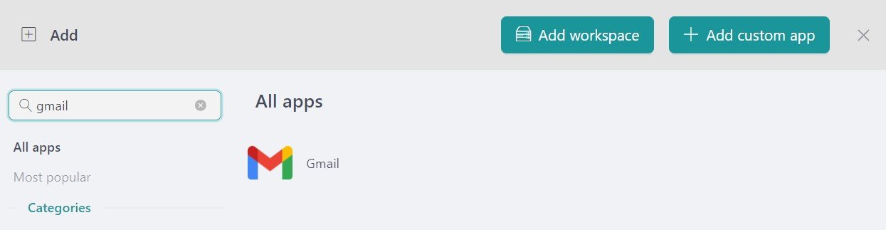 add gmail desktop app to Unified Workspace