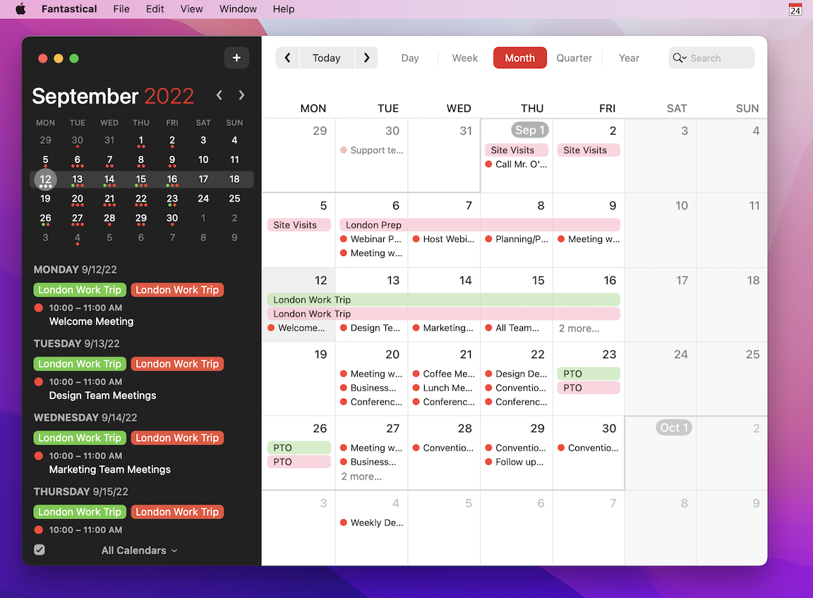 fantastical calendar