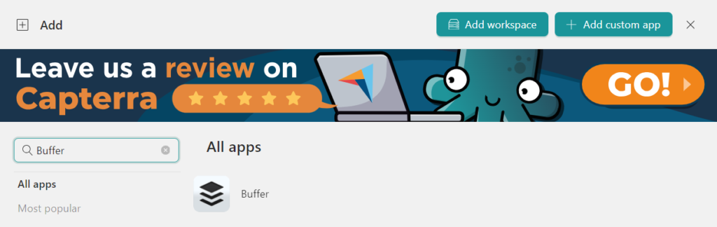 add Buffer to Unified Workspace