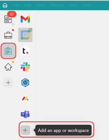 Add an app Unified Workspace