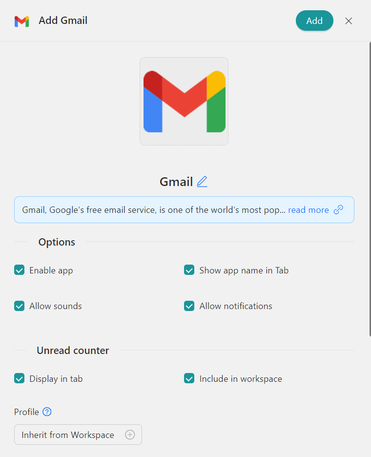 Configure Gmail-Unified Workspace