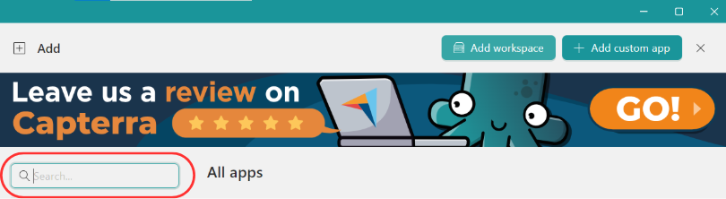Search an app-Unified Workspace