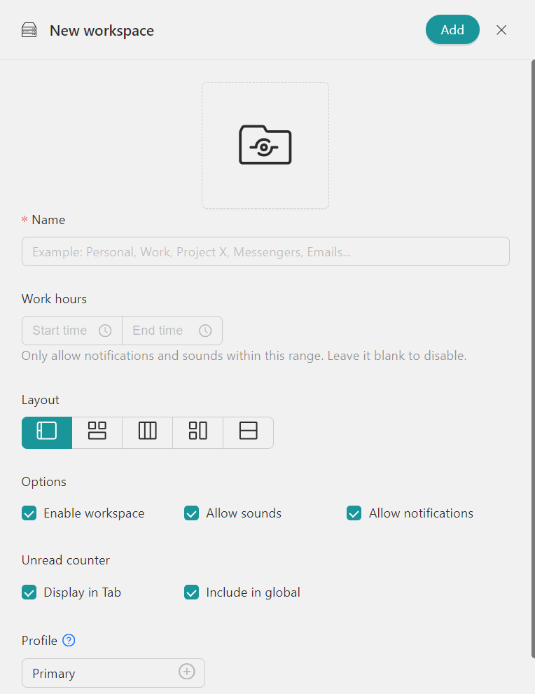 configure workspace-Unified Workspace