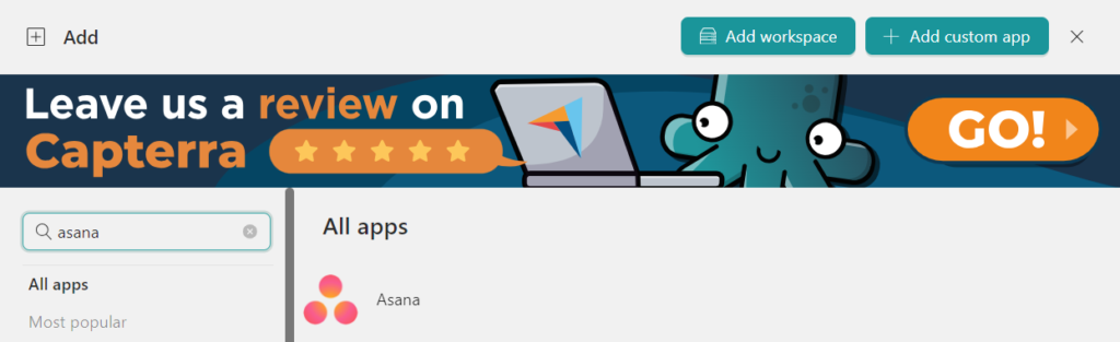 Add Asana Unified Workspace