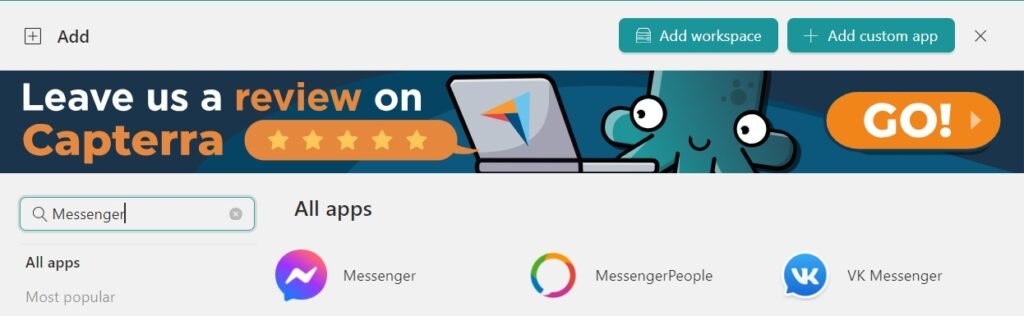 Add Messenger to Unified Workspace - What is the easiest way to use Facebook Messenger without the app