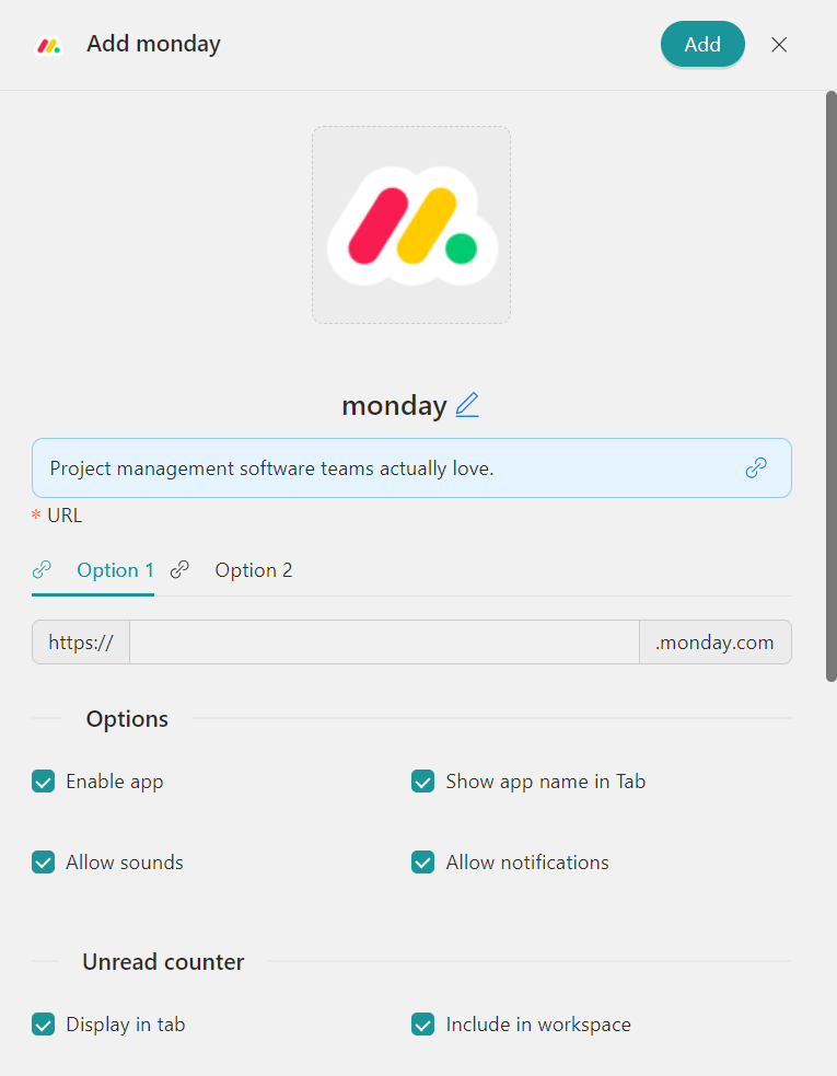 Configure Monday on Unified Workspace