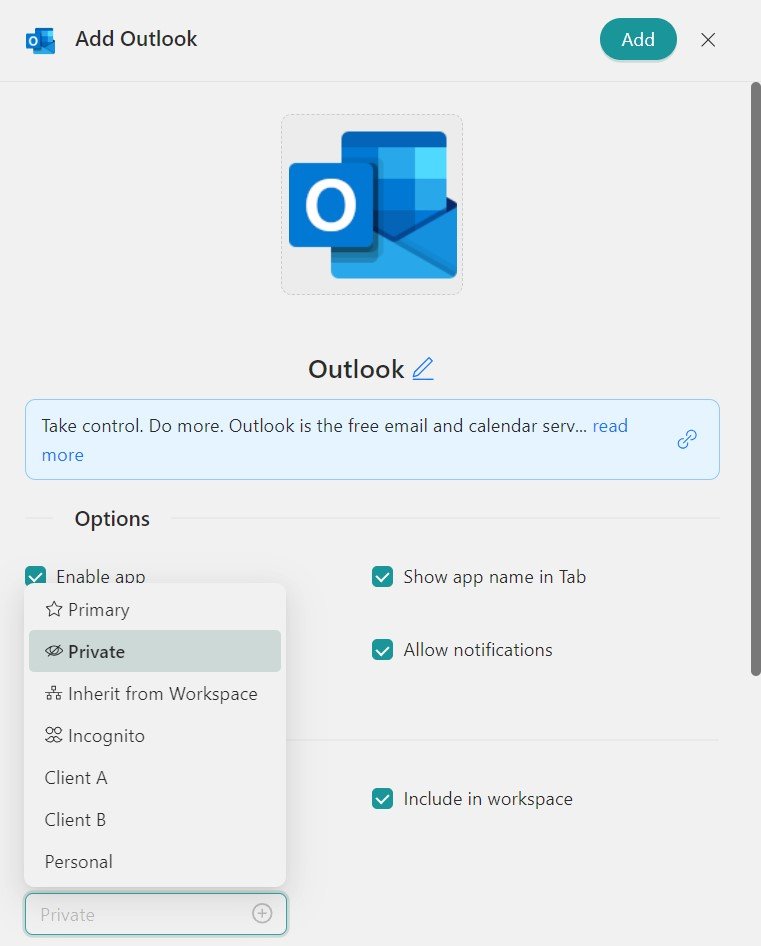 Configure Outlook on Unified Workspace