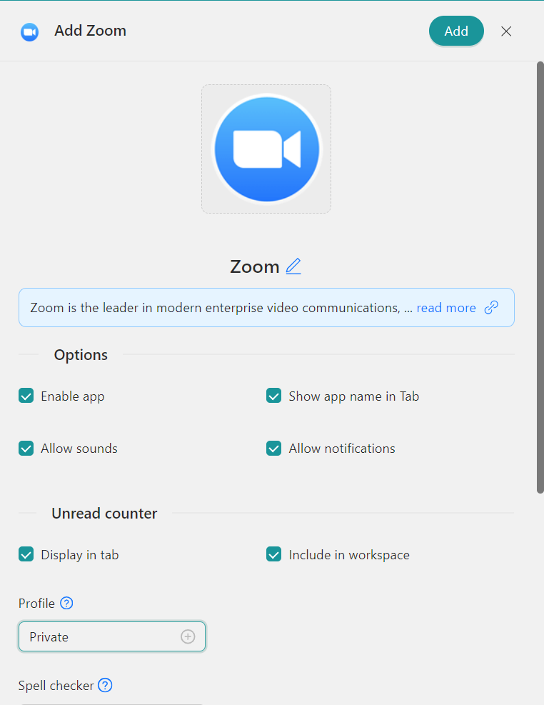 Configure zoom