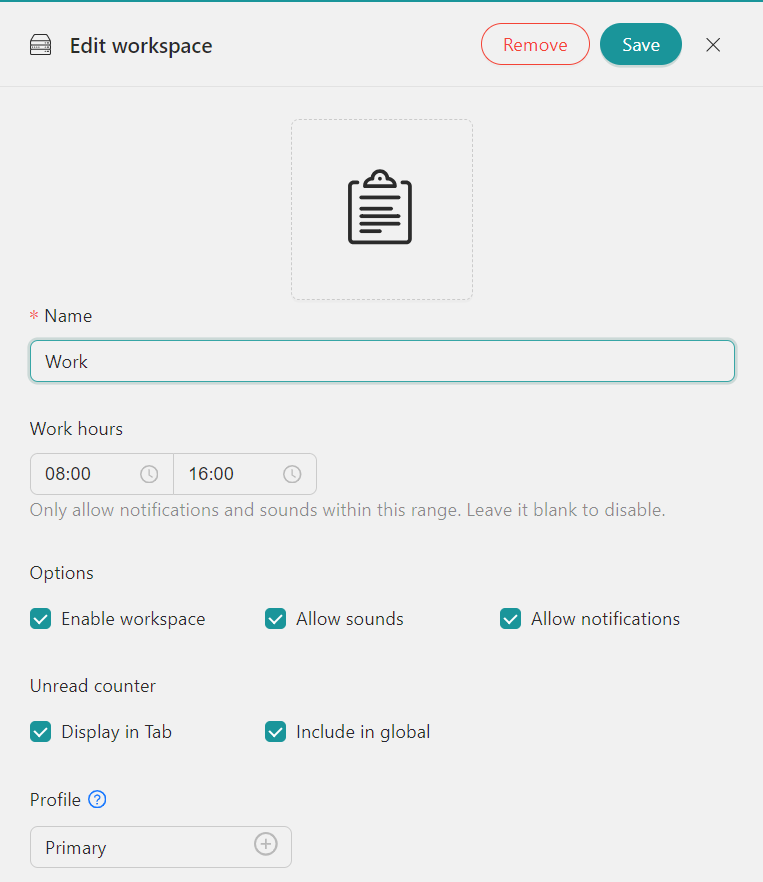 Add Workspace on Unified Workspace