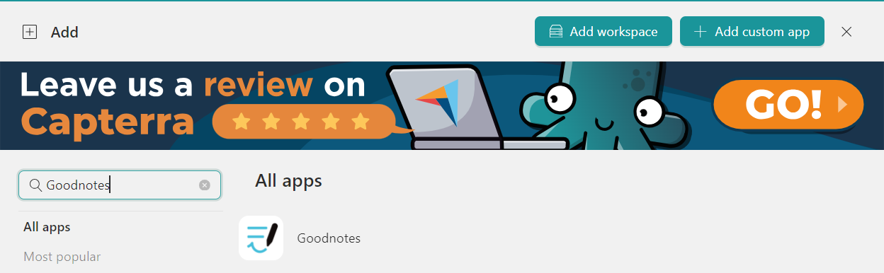 Add Goodnotes to Unified Workspace