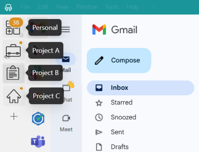 Unified Workspace workspaces - How to manage multiple projects