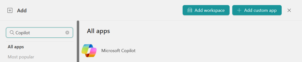 Add Copilot Unified Workspace