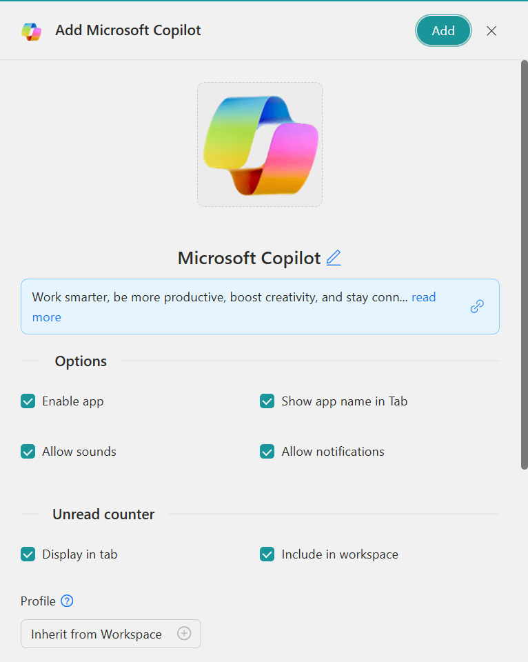 Configure Copilot Unified Workspace