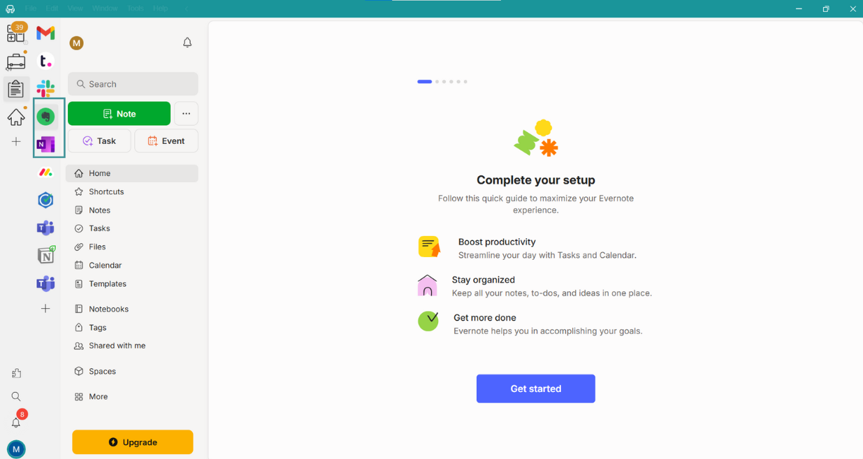 Evernote and OneNote in Unified Workspace