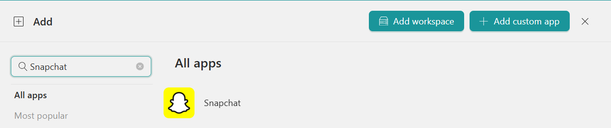 Add Snapchat Unified Workspace