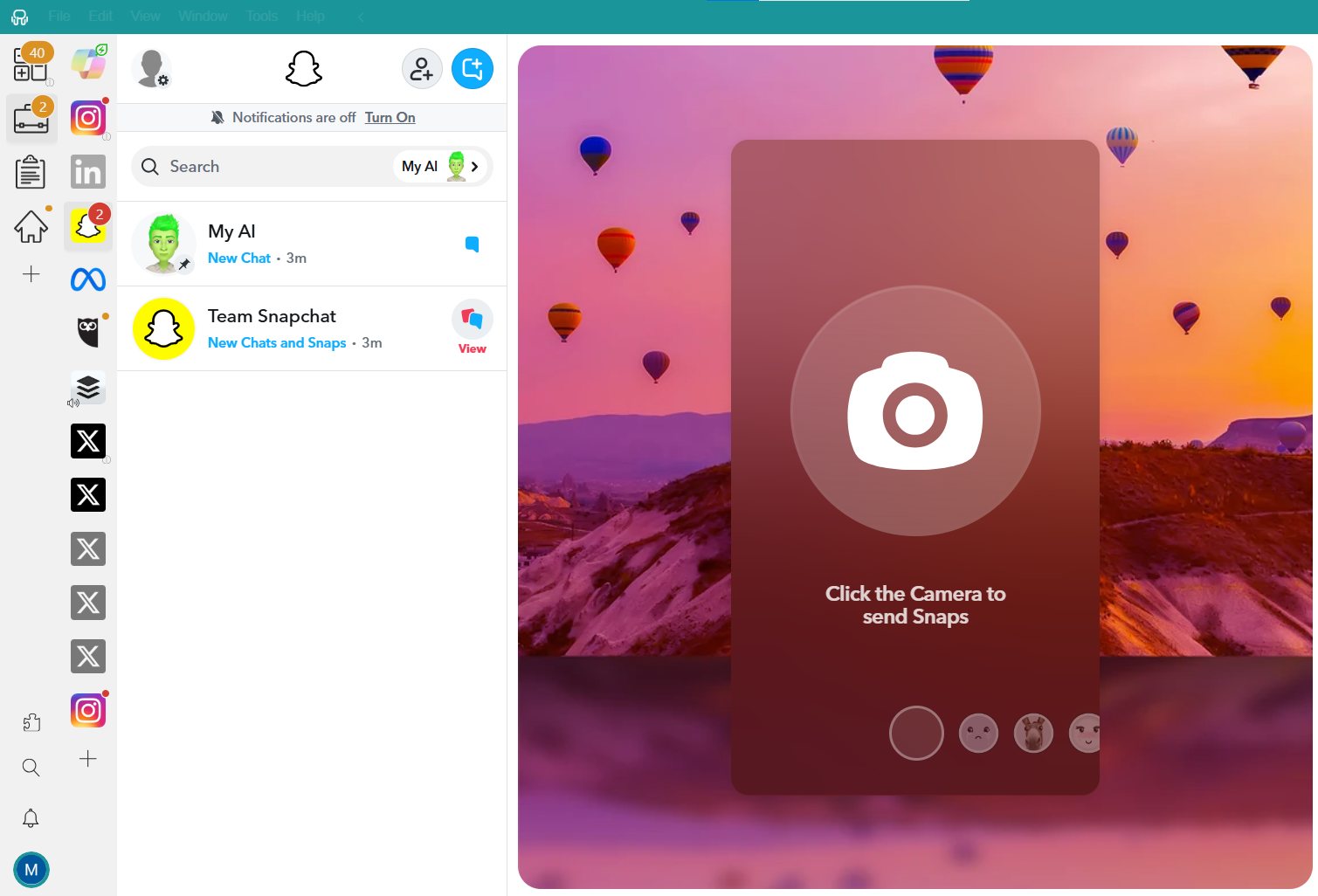 Can you have multiple snapchat accounts - Unified Workspace