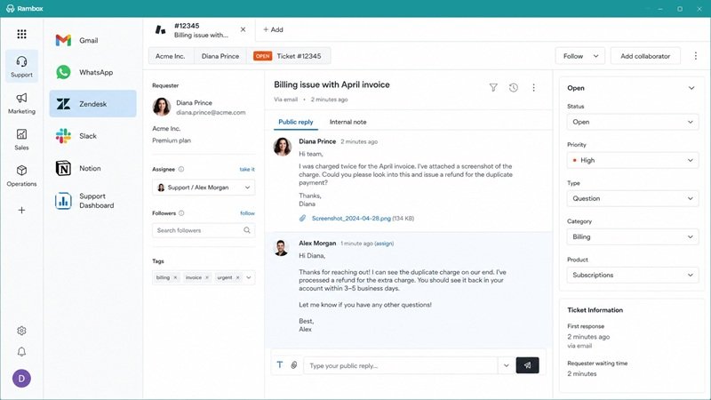 Unified Workspace for support